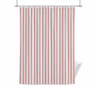 Stripes Shower Curtain for Bathroom, Modern Art Red Beige Waterproof Cloth Fabric Bathroom Accessories Set with 12 Rust Proof Plastic Hooks, 72” x 78”