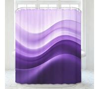 Stripes Shower Curtain Purple Gradient 100 x 190 cm Drop Mould Proof Resistant 3D Shower Curtain for Bathroom Abstract Modern, Waterproof Fabric Bathtub Wet Room Bath Curtains with Hooks q/1443