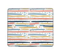 Stripes Small Mouse Pad, Modern Abstract Dots Lines Summer Blue Square Rubber Non Slip Portable Travel Mousepad Desk Accessories for Gaming Computer Laptop Square 8x10 Inch
