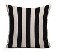Stripes Throw Pillow Cover,Lines Texture Modern Abstract Geometric Striped Monochrome Black White Bands Decorative Pillowcase Cotton Linen Square Pillow Case Home Couch Decor Cushion Cover 16x16 inch