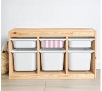 Stripes Vinyl Stickers Compatible with IKEA Trofast Boxes, Fits Small/Medium/Large Bins, Easy Peel & Apply, Nursery & Playroom Organization, Stickers ONLY (Baby Pink, Small Box Sticker)