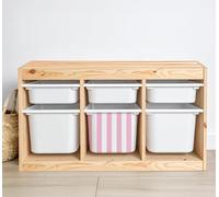 Stripes Vinyl Stickers Compatible with IKEA Trofast Boxes, Fits Small/Medium/Large Bins, Easy Peel & Apply, Nursery & Playroom Organization, Stickers ONLY (Baby Pink, Medium Box Sticker)