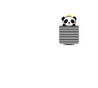 Stripey Panda Pocket Women's T-Shirt - White - XL - White