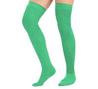 Stripey Striped Overknee Over the Knee Long Socks (Plain Emerald Green One Size)