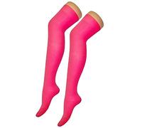 Stripey Striped Overknee Over the Knee Long Socks (Plain Pink One Size)