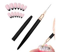 Striping Brush Set - Nail Design Brushes, Gel Polish Liner Pens | Drawing Tools for Professionals, Rose Gold and Black Handle Brushes for Thin Lines and Patterns for