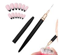Striping Brush Set - Nail Design Brushes, Gel Polish Liner Pens | Drawing Tools for Professionals, Rose Gold and Black Handle Brushes for Thin Lines and Patterns for