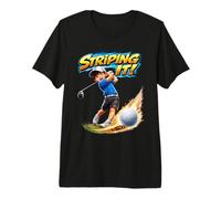 Striping It! Cool Youth Golf Comic Style Premium T-Shirt