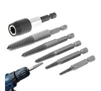 Stripped Screw Removal Tool, Screw Remover Kit, 2.36in Nut Extraction Tools, 6 Piece Set, Professional Easy Out Design for Carpenters, Artists, Hobbyists, Homeowners, Electricians