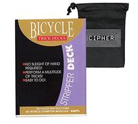 Stripper Bicycle Deck - Easy Magic Card Trick - Includes Cipher Card Bag (Red)