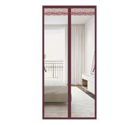Strips Fly Screens Doors Magnetic Door Screen Fitted with 4 Cm Velcro At The Top No-Drill Easy Installation for Keeping Out Flies & Bug(Brown,110 * 210cm)