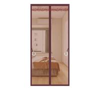 Strips Fly Screens Doors Magnetic Door Screen Fitted with 4 Cm Velcro At The Top No-Drill Easy Installation for Keeping Out Flies & Bug(Fine Brown Stripes,90 * 205cm)