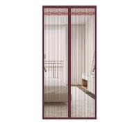 Strips Fly Screens Doors Magnetic Door Screen Fitted with 4 Cm Velcro At The Top No-Drill Easy Installation for Keeping Out Flies & Bug(Brown Stripes,90 * 210cm)
