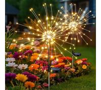 Stripsun Outdoor Solar Lights - 2 Pack Firework Fairy Lights (300 LED Total, 150 LED Each) with 8 Lighting Modes, Solar-Powered Garden Decor for Yard, Pathway, Flowerbed, Planter, Balcony & Patio