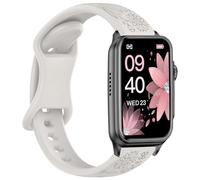 Strisinho Floral Engraved Watch Bands Compatible with FITVII Nexa 1.57 inch Smart Watch, Soft Silicone Flower Pattern Watch Straps Sport Replacement Wristband for FITVII Nexa Fitness Tracker
