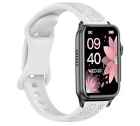 Strisinho Floral Engraved Watch Bands Compatible with FITVII Nexa 1.57 inch Smart Watch, Soft Silicone Flower Pattern Watch Straps Sport Replacement Wristband for FITVII Nexa Fitness Tracker