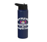 Strive for Progress Not Perfection - Yoga Stainless Steel Insulated Water Bottle