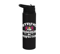 Strive for Progress Not Perfection - Yoga Stainless Steel Insulated Water Bottle