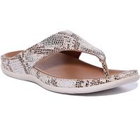 Strive Maui Ladies Snake Glamour Leather Arch Support Toe Post Sandals, 6 UK