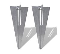 Strive Post Supporter 2 Sets Anchor Garden Fence Rail Spike Pole Holder vidaXL