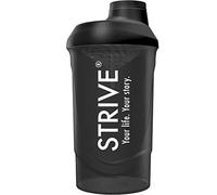 STRIVE Protein Shaker - BPA Free - Made in the EU - Premium Protein Shaker with Strainer Insert for Creamy Lump-free Shakes - Leak-Proof with Scale 600 ml - Colour: Black Ice