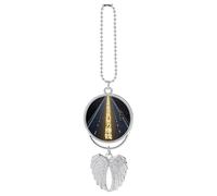 Strive to Make Money in 2025 Car Hanging Pendant, Zinc Alloy Rearview Mirror Charms - Relieve Visual Fatigue, Vintage Keychain Pendant, Lucky Car Interior Hanging Decoration, Silver-Style