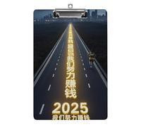 Strive to Make Money in 2025 Clipboard with Hanging Hole, 8.5" X 12.5" Standard A4 Acrylic Clipboard Ultra Lightweight & Shatterproof Paper Holder for Office, Home