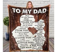 STRJOYNY Fathers Day Birthday Gifts for Dad from Daughter, Best Dad Ever Bday Present Valentines Day Ideas for Father Husband Men Him, to My Dad Healing Thoughts Blanket, 60''x50''