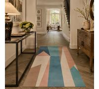 Strloepr Area Rugs 4 x 4 ft, 120 x 120 cm,Geometric Modern Beige Pink Green Blue, Washable Rug for Living Room Bedroom Sofa Table Decor Carpet