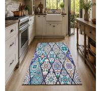 Strloepr Area Rugs 4 x 4 ft, 120 x 120 cm,Pattern Floral Geometric Blue Green Red Yellow White Orange, Washable Rug for Living Room Bedroom Sofa Table Decor Carpet