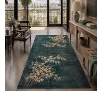Strloepr Area Rugs 4 x 4 ft, 120 x 120 cm,Pattern Green Yellow Orange, Washable Rug for Living Room Bedroom Sofa Table Decor Carpet