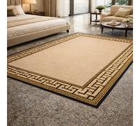 Strloepr Area Rugs 47 x 71 Inch,Retro Geometric Beige, Yellow, Blue, White, 120 x 180 cm, Low Pile Rug Living Room Bedroom Dining Home Decor Corner Desk Carpet