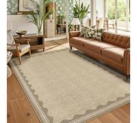 Strloepr Extra Large Rugs 6.5 x 8.2 ft,Vintage Distressed Retro Beige, Brown, Gray,200 x 250 cm, Washable Rug Living Room Farmhouse Home Decoration Aesthetic Carpet