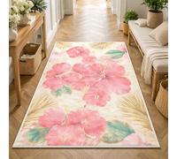 Strloepr Extra Large Rugs 6.5 x 9.5 ft,Floral Abstract Pink, Yellow, Green, Beige,Multicolor,200 x 290 cm, Washable Rug Living Room Farmhouse Home Decorative Aesthetic Carpet