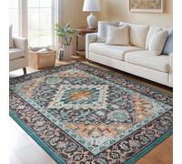 Strloepr Extra Large Rugs 6.5 x 9.5 ft,Vintage Distressed Retro Green, Orange, Beige, Brown, White,200 x 290 cm, Washable Rug Living Room Farmhouse Home Decorative Aesthetic Carpet