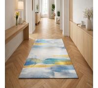 Strloepr Extra Large Rugs 6.5 x 9.8 ft,Abstract Blue, Yellow, White, Gray,Blue,200 x 300 cm, Washable Rug Living Room Farmhouse Home Décor Floor Carpets Non-Slip