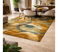 Strloepr Extra Large Rugs 6.5 x 9.8 ft,Abstract, Geometric, Brown, Green, Blue, Beige, Yellow,Multicolor,200 x 300 cm, Washable Rug Living Room Farmhouse Home Décor Floor Carpets Non-Slip