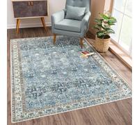 Strloepr Extra Large Rugs 6.5 x 9.8 ft,Traditional Blue Beige Brown White Multicolour, Washable Rug Living Room Farmhouse Home Decoration Aesthetic Carpet 200 x 300 cm