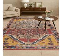 Strloepr Extra Large Rugs 6.5 x 9.8 ft,Traditional Geometric Red Beige Blue Yellow,Colorful,200 x 300 cm, Washable Rug Living Room Farmhouse Home Decoration Aesthetic Carpet