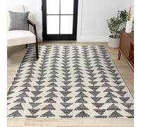 Strloepr Large Rugs 5 x 8 ft,Modern Triangle Geometric Cream Black,grey,155 x 245 cm, Washable Rug for Living Room Decoration Bedroom Dining Table Carpet