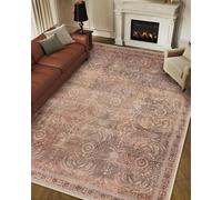 Strloepr Large Rugs 5 x 8 ft,Vintage Distressed Retro Taupe, Brown, Gray,155 x 245 cm, Washable Rug for Living Room Decoration Bedroom Dining Table Carpet