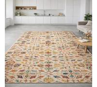 Strloepr Large Rugs 6.5 x 7.8 ft,Multicoloured Beige, red, blue, yellow, green, purple, orange, 200 x 240 cm, Washable Rug for Living Room Farmhouse Home Office Floor Decoration