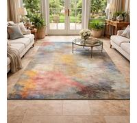 Strloepr Large Rugs 6 x 9 ft,Abstract Blue, Orange, Red, Gray, Yellow,Multicolor,185 x 275 cm, Washable Rug for Living Room Bedroom Dining Room Under Table Carpet