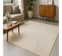 Strloepr Large Rugs 6 x 9 ft,Modern Geometric Cream White Floor Decor,Cream,185 x 275 cm, Washable Rug for Living Room Bedroom Dining Room Under Table Carpet