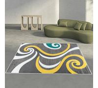 Strloepr Large Rugs 6 x 9 ft,Modern Geometric Design Black Grey White Green,Yellow,185 x 275 cm, Washable Rug for Living Room Bedroom Dining Room Under Table Carpet