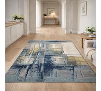 Strloepr Small Rugs 2 x 3 ft,Abstract Modern Blue, Gray, Yellow, Beige, 60 x 90 cm, Washable Rug for Entryway Indoor Entrance Kitchen Mat Living Bedroom,