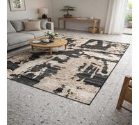 Strloepr Small Rugs 2 x 3 ft,Modern Abstract Black, White, Beige, Gray, 60 x 90 cm, Washable Rug for Entryway Indoor Entrance Kitchen Mat Living Bedroom,