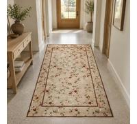 Strloepr Small Rugs 2 x 4 ft, 60 x 120 cm,Floral Vintage Beige Brown Red Pink Green White, Rug for Entryway Kitchen Hallway Mat, Bedroom Bedside Throw Carpet