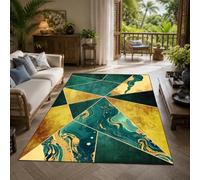 Strloepr Small Rugs 2 x 4 ft, 60 x 120 cm,Geometric Green Yellow Brown, Rug for Entryway Kitchen Hallway Mat, Bedroom Bedside Throw Carpet