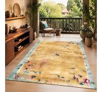 Strloepr Small Rugs 2 x 4 ft, 60 x 120 cm,Modern Abstract Floral Beige Green Pink Blue Purple, Rug for Entryway Kitchen Hallway Mat, Bedroom Bedside Throw Carpet